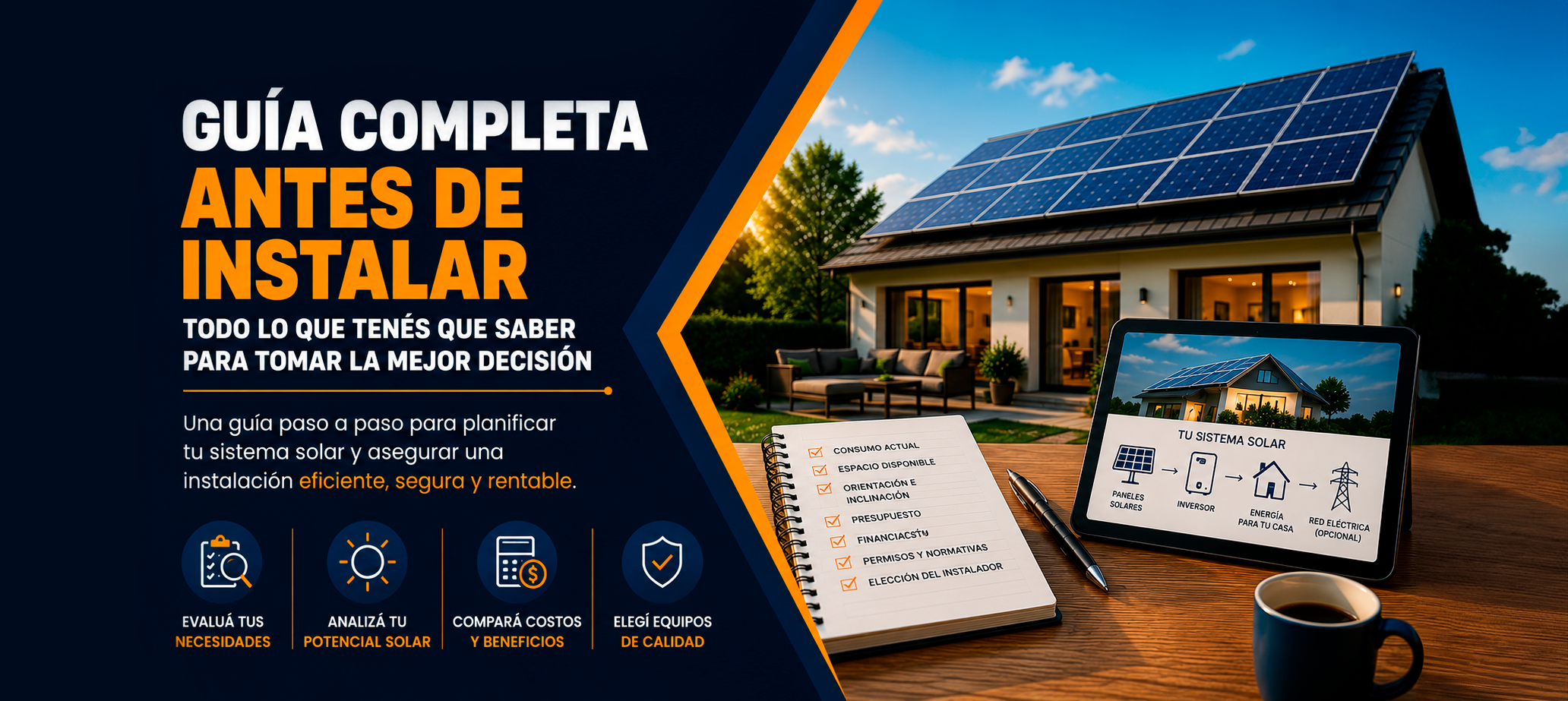 Vivienda con instalación de paneles solares residenciales