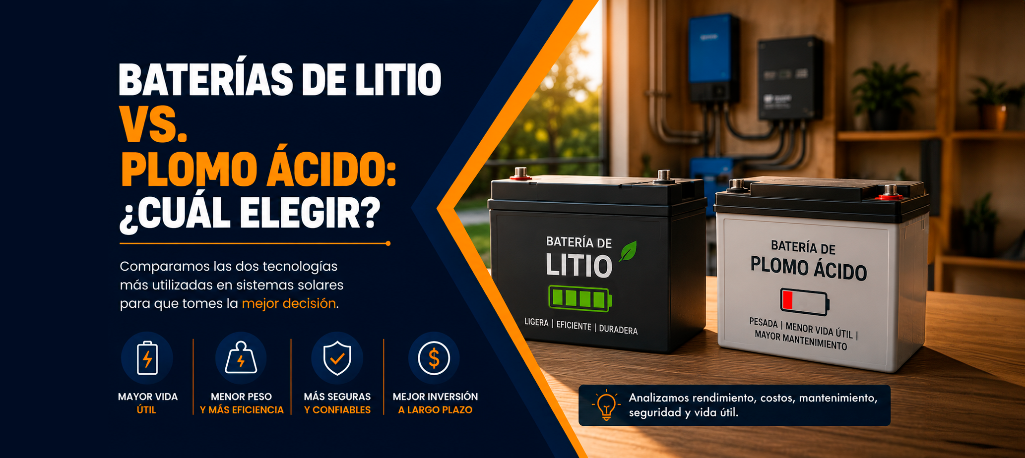 Banco de baterías de litio para sistema solar